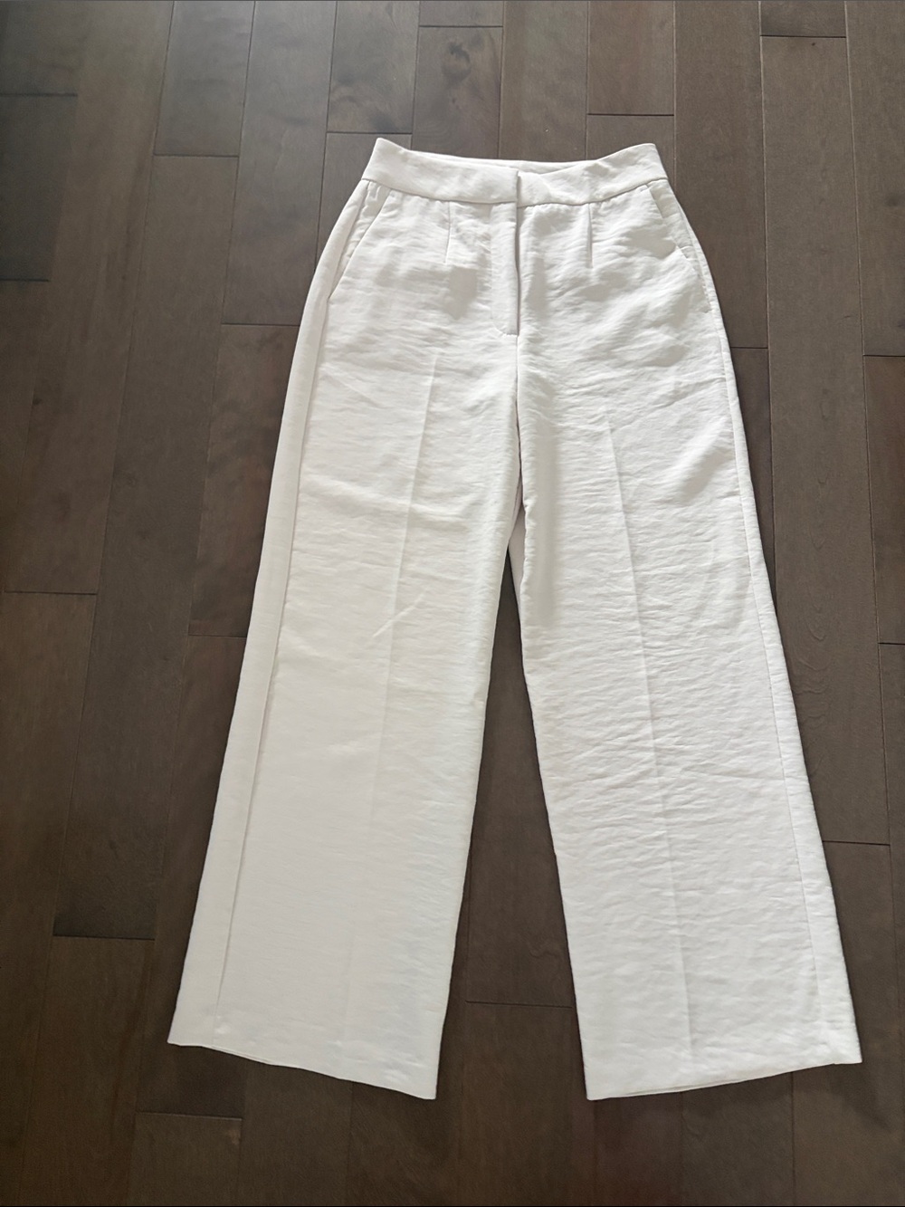 NEW Dynamite White Wide-Leg Linen-Blend Pants